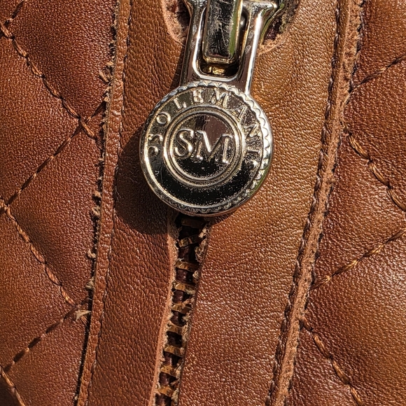 Sole Mani Women's Quilted Gabi Leather Boot In Cognac, Size 9.5M - Picture 2 of 16